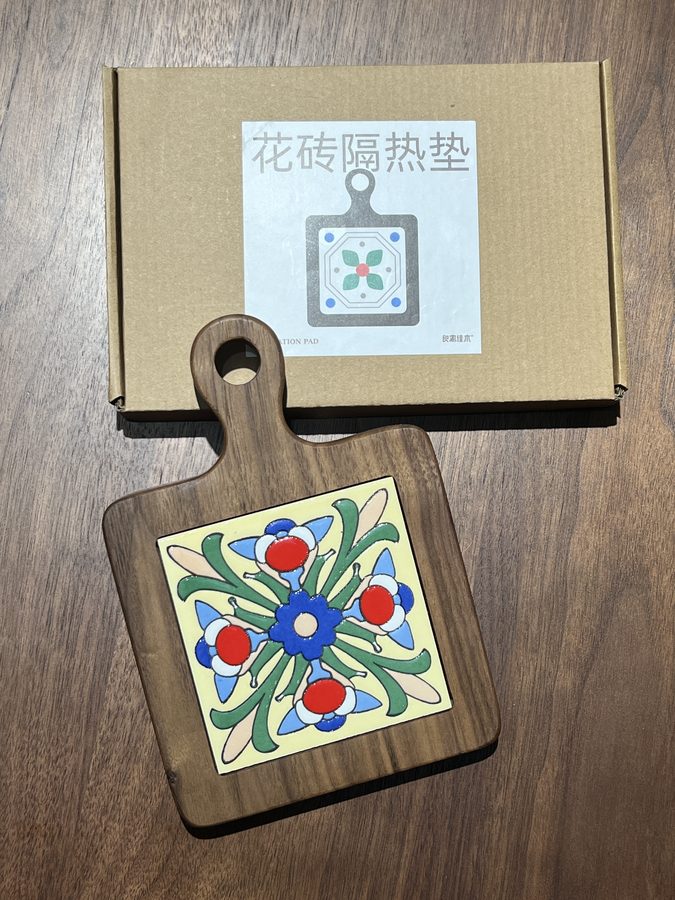 黑胡桃木瓷砖锅垫详情图
