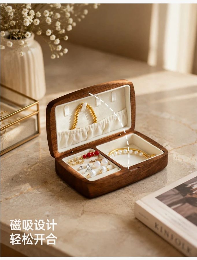 黑胡桃木首饰盒详情图