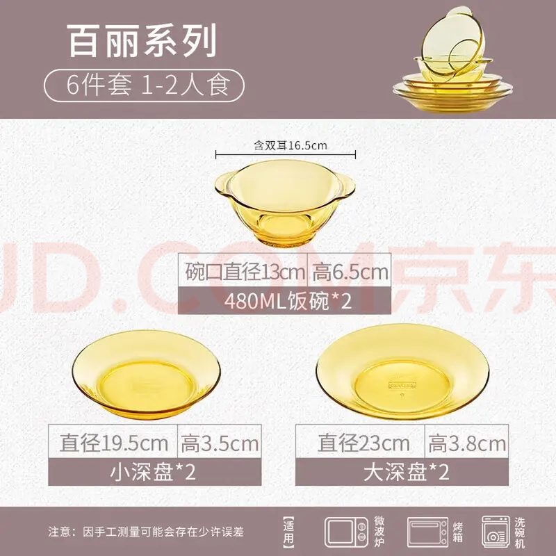 康宁玻璃餐具六件套详情图